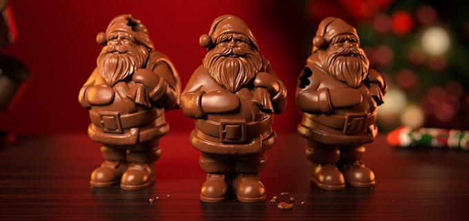Bedruckte Schokolade zu Weihnachten