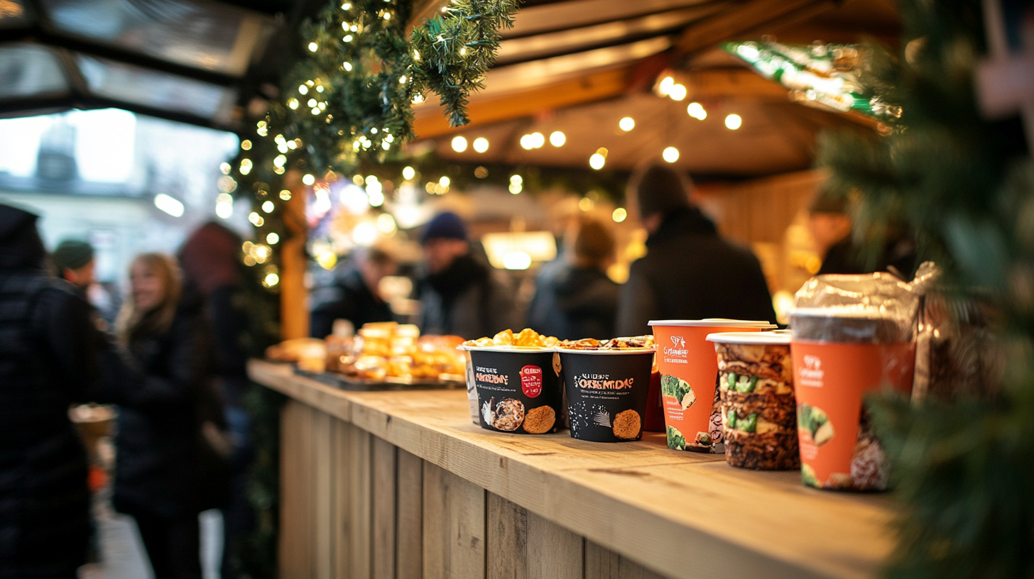 Der Bringer auf Weihnachtsmärkten: bedruckte Take-Away Verpackungen