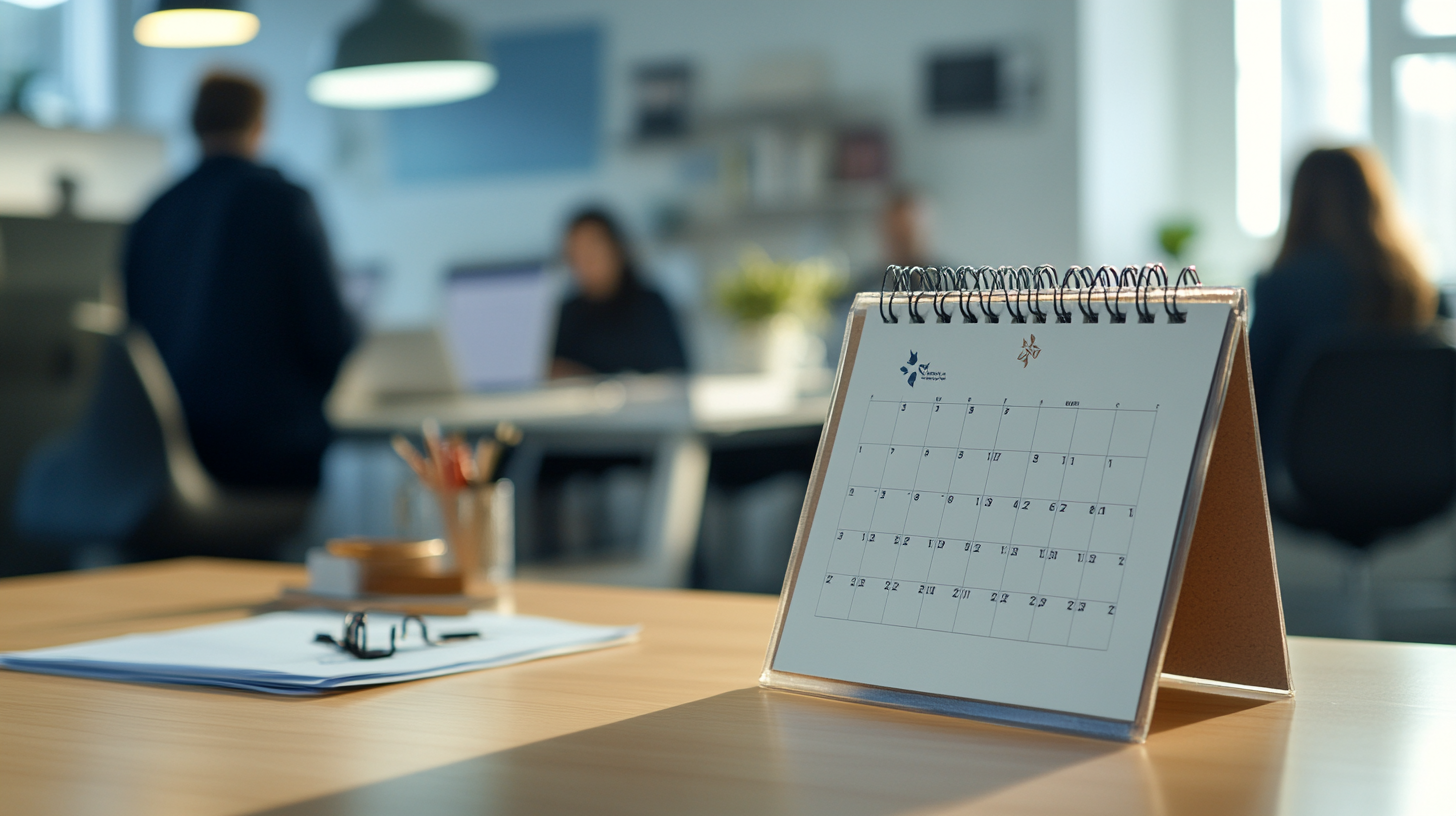 Bedruckte Werbekalender fürs neue Jahr